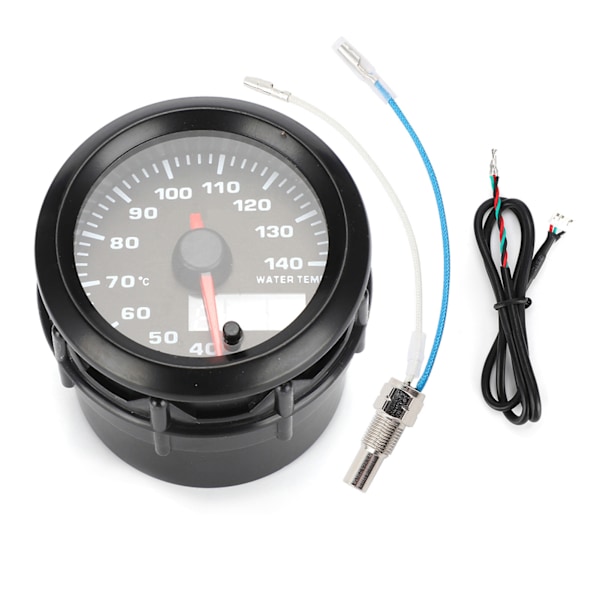 2in 52mm bil elektronisk vattentempmätare Temperatur analog mätare med sensor 7 färger LED Universal