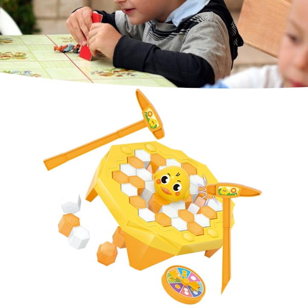 Baby Trap Break Ice Game Interaktiv djurfigur Ice Block Knock Breaking Game för småbarn för barn Gul