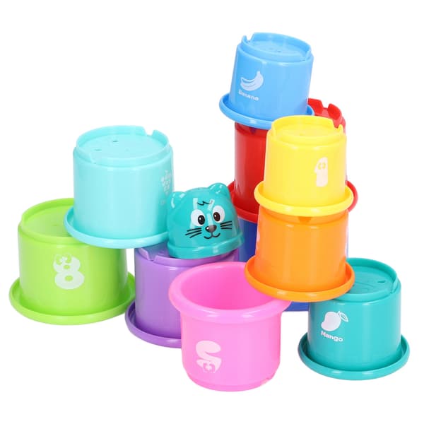 Stapling Cups Toy Numbers Fruits Learning Different Colors Educational Bathtub Stacking Cup Toy