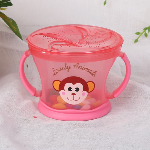 Double Handle Baby Snack Cup Portable Biscuits Candy Assisted Food Container BoxRed