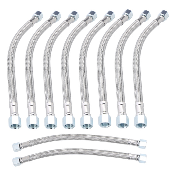 10 st 14 x 1,5 mm Gjuten stålslang Flexibel metallslang för luftkompressionsmaskin 35 cm