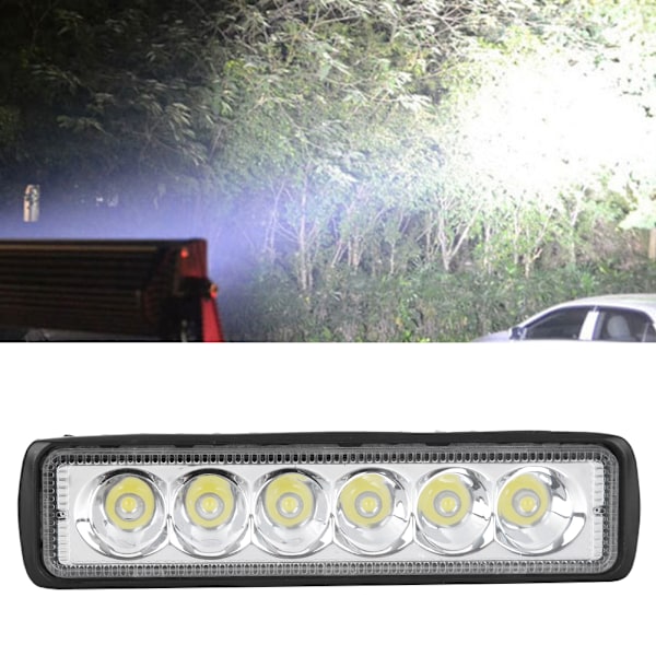 18W 6500K 1800LM 6LED Arbeidslysstang Vanntett Bil Motorsykkel Kjørelys for Offroad