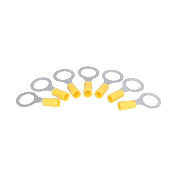 25pcs Ring Terminal Electrical Wire Cable Crimp Connector RV5-12 Accessory Kit Yellow