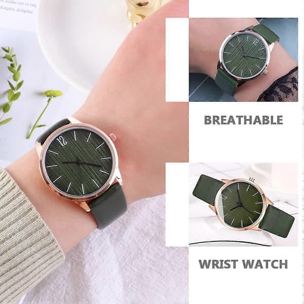 PU-læder armbåndsur Dame Quartz ur Mode studenterur Casual ur