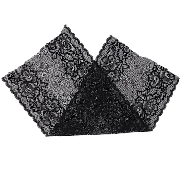 Spetskant 10 Yards 23cm/9.1in Bred Hudvänlig Broderad Blommig Band för Hantverksprojekt Svart