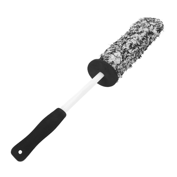 Bilhjul Däckrengöringsborste Mikrofiber Mjuk Multifunktion Lång räckvidd för avgasstötfångare Stänkskydd Grå Vit
