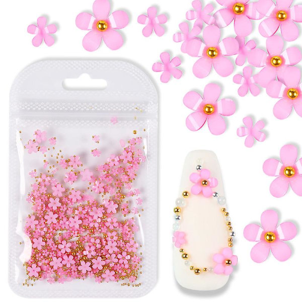 200 bitar av fembladiga blommor Nail Art Accessoarer Väska Typ 19