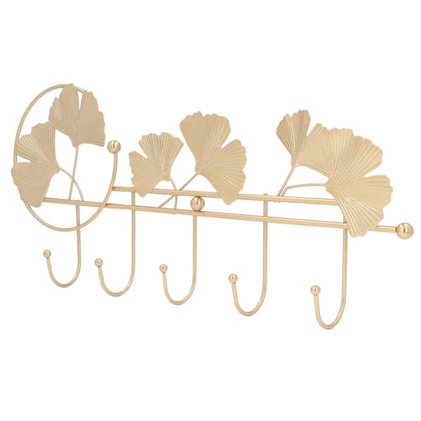 Wall Coat Rack Ginkgo Leaf Design Simple Elegant Style Wide Application Wall Mounted Coat Hanger for Clothes Hat Keys