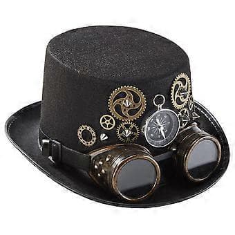 Nyhed Steampunk Gear Høj Hat Unisex Gear Sorte Tilbehør Gotiske Nitter