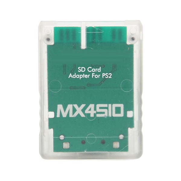 MX4SIO SIO2SD minneskortadapter Handgjord stabil ersättningsminneskortläsare för PS2 Transparent White