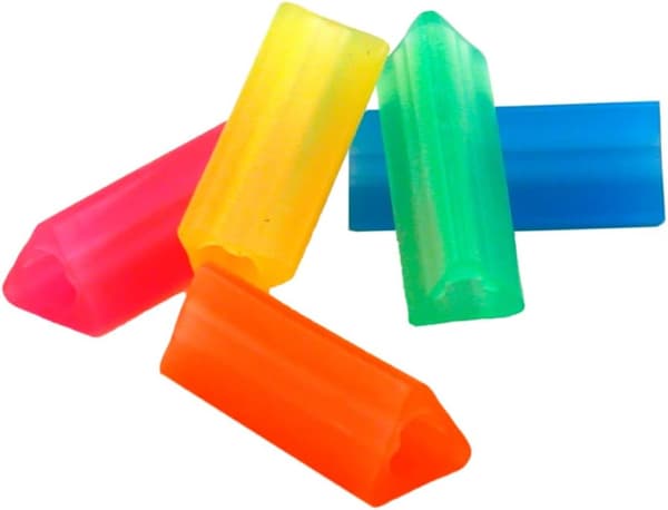 12-pack Klassiska Triangulära Penngrepp, Blandade Starka Färger, 4,45 cm Långa