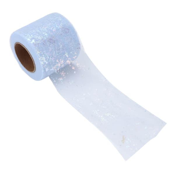 Tylltyg DIY Hantverk Nötningsbeständighet Symfoni Polyester Lätt Bärbara Tyllrullar 6cm Ljusblå