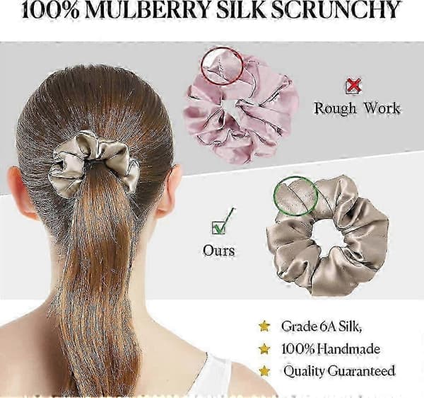 100% silke hårelastikker kvinde pige hårelastikker rent silke stor hår scrunchie bistre silke rYB