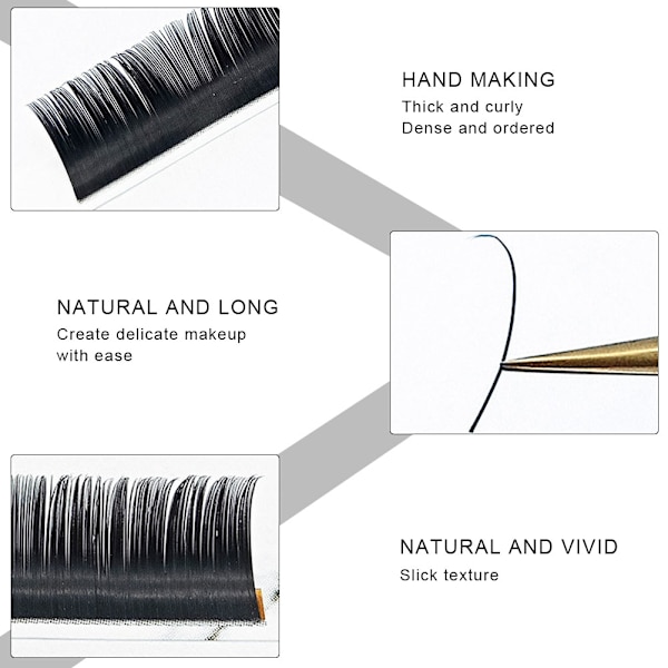 0,20 mm bärbar makeup lösögonfransar Ögonfransförlängning ympning lösögonfransar (J Curve) 9 mm