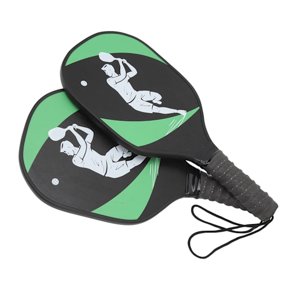 Pickleball Paddle Ball Set Pine Green Black 2 Paddles 2 Balls Anti-Slip Bekvämt grepp Pickleball Set för spelsporter
