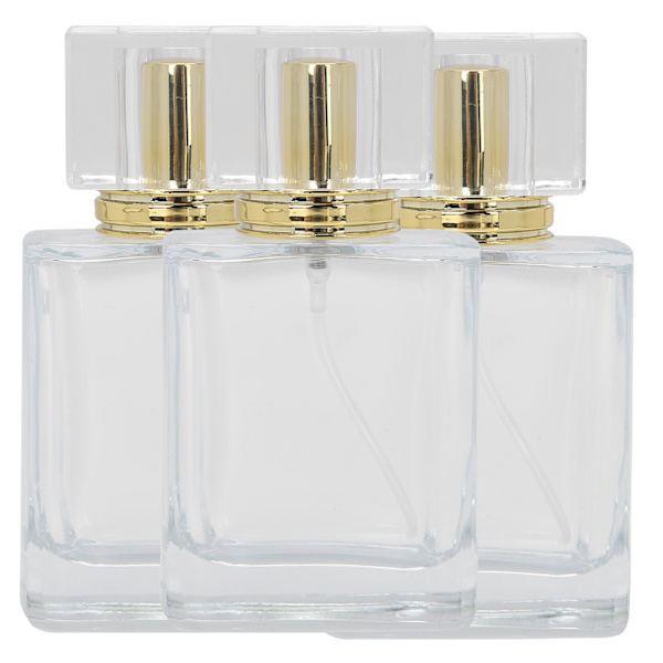50 ml Refillable Perfume Bottle Glass Spray Transparent Liquid Empty Atomizer Container Gold