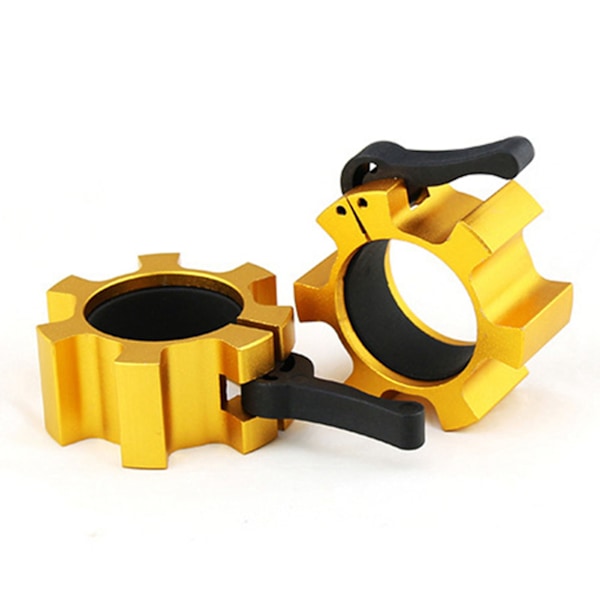 2 STK 50 mm skivstångskragelås Aluminiumlegering Snabbkopplingslås Kragklämmor för fitnessträning Bodybuilding Guld
