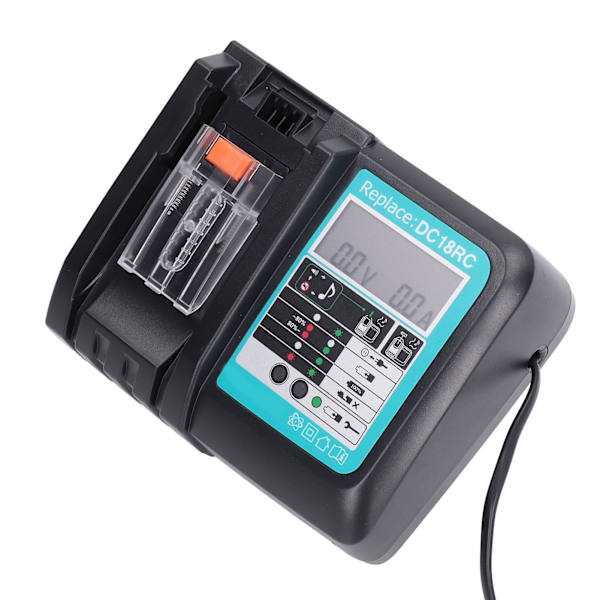 Litiumbatterilader til DC18RC 14,4V/18V Li-Ion batteri BL1860 BL1430-serien 100‑240V US-stik