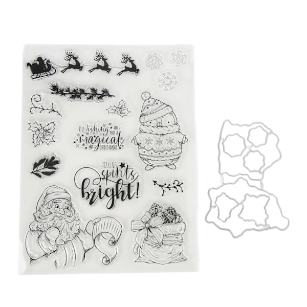 Klare Stempler TPR DIY Unikt Julemønster Klart Trygt Sunt Bred Anvendelse Transparent Stempel for Håndverksprosjekter