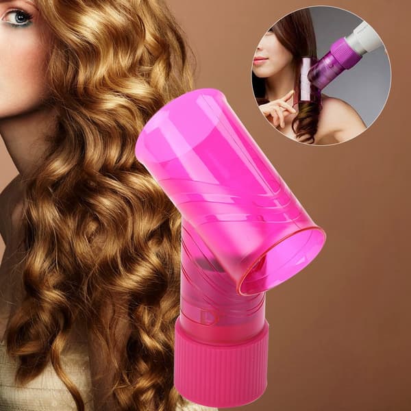 2 farver Ny bærbar hårtørrer rullekrøller diffuser salon stylingværktøjer hjemmetilbehør (pink)