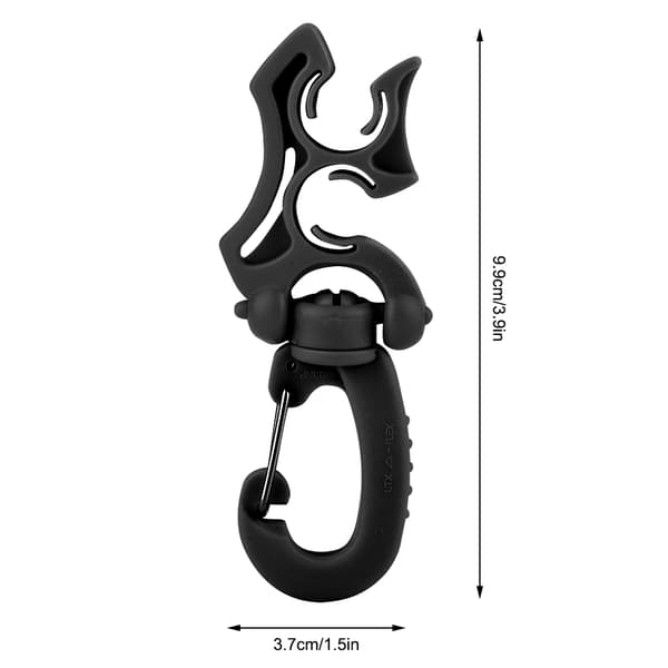 Dobbelt BCD Slangeholder Clip Dykning Snorkling Sort