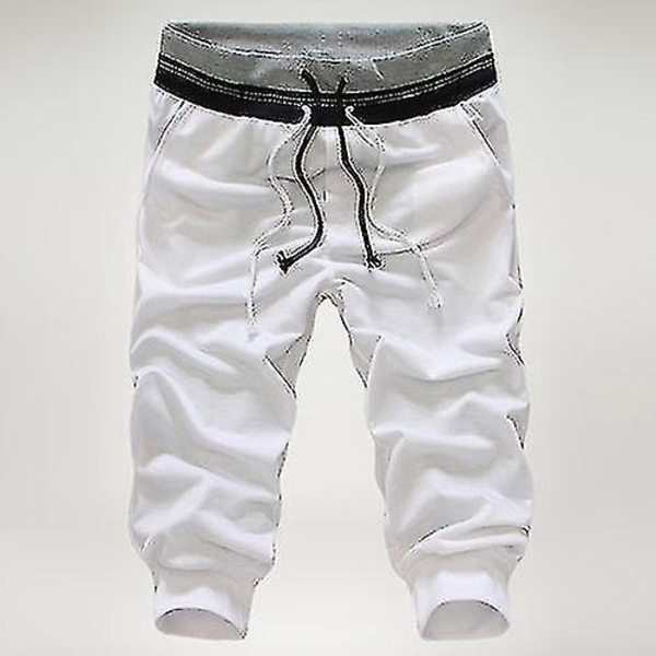 Långa elastiska cargoshorts för män - grå