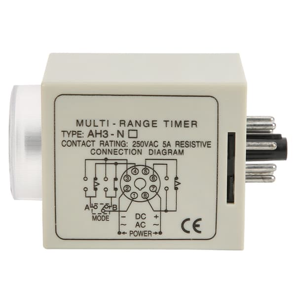 Forsinkelsestidsrelæ Mini Multi Tidsperiode Justerbar A B Mode AH3 NC AC220V 50/60Hz