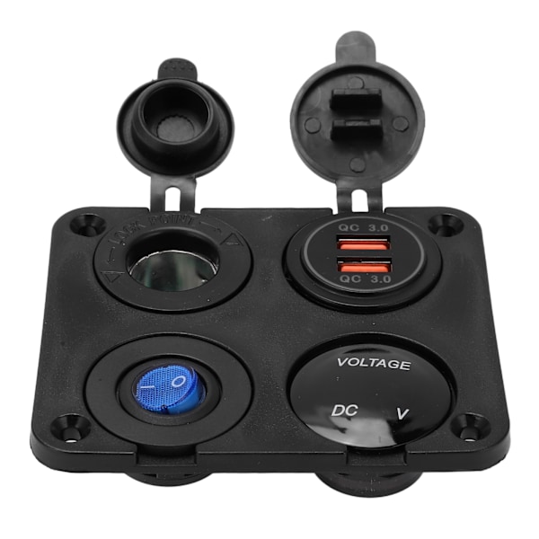 Auton USB-laturi 4 reikää, vedenpitävä muotoilu, älykäs ohjaus, kaksiporttinen auton virtapistoke autoille ja moottoripyörille