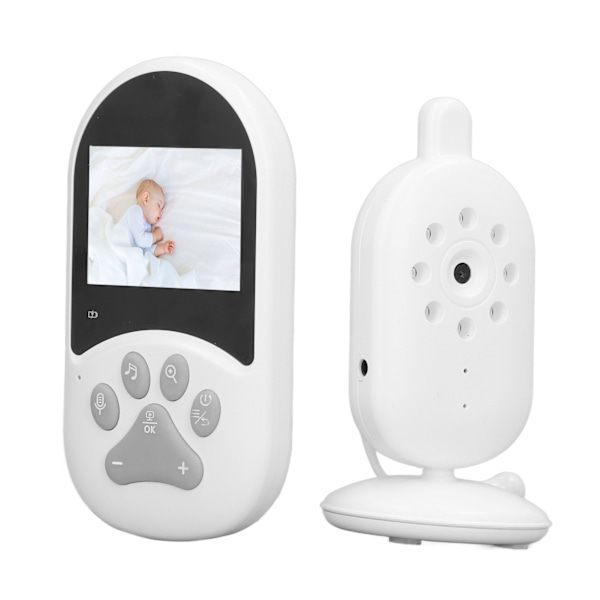 Babymonitor 2,4-tumsskärm nattsynlig 60 graders vinkel 2,4GHz-anslutning Babyvideomonitor 100‑240V UK-kontakt