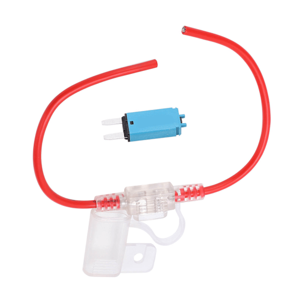 31,5 cm Sikringsholder med T3 Manuell Tilbakestillingssikring 15A Vanntett Klar Deksel 12AWG for Bil Lastebil Bobil