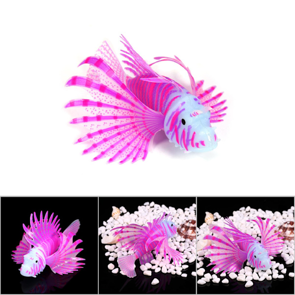Fluorescerende fiske-akvariumdekorasjoner 3D kunstig silikon akvariumdekorasjoner