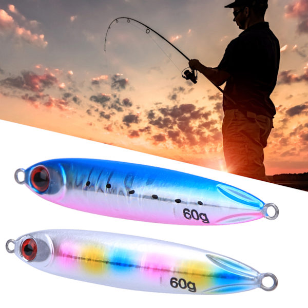 2 st. Kombination Q11 60g Konstgjorda Långkastande Fiskebeten Fiskeutrustning Tillbehör