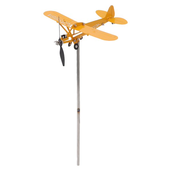 Piper J3 Cub Flygplan Weathervane 3D Metall Flygplan Väderflöjel Utomhus Tak Vindriktningsindikator Trädgårdsdekor Liten