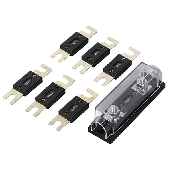 250A 48V sikringsholder Guldbelagt overflade Transparent låg Inline sikringsholder til bil RV