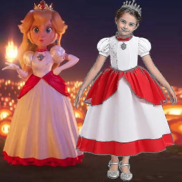Super Mario Prinsesse Peach-kostume 140