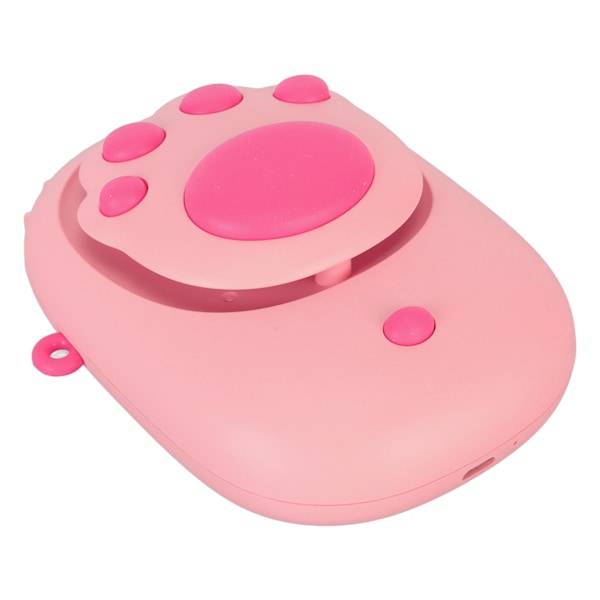 Halskæde Ventilator Katteklostil 3 Hastighedstilstande USB Opladning 1500mAh Håndfri Hængende Halsventilator med Snor til Rejser Camping Pink