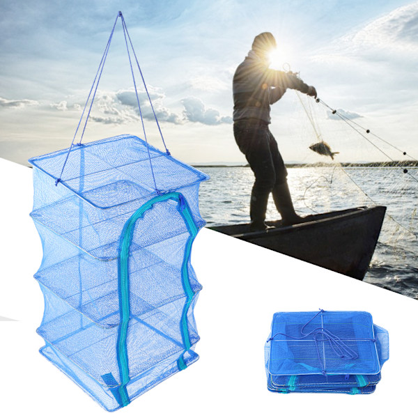 Hopfällbar Mesh Hängande Torkställ Nät Anti Flugbur Torrmat Förvaring Bärväska (35CM)
