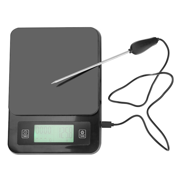 3Kg /0,1g Elektronisk Køkken Bærbar Madlavningsvægt Vægt med Temperaturføler