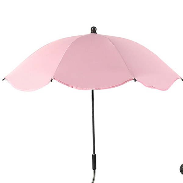 Barnvagn Paraply UV-skydd 360 grader Justerbar Automatisk Vattentät Bärbar Barnvagn Solskydd Rosa