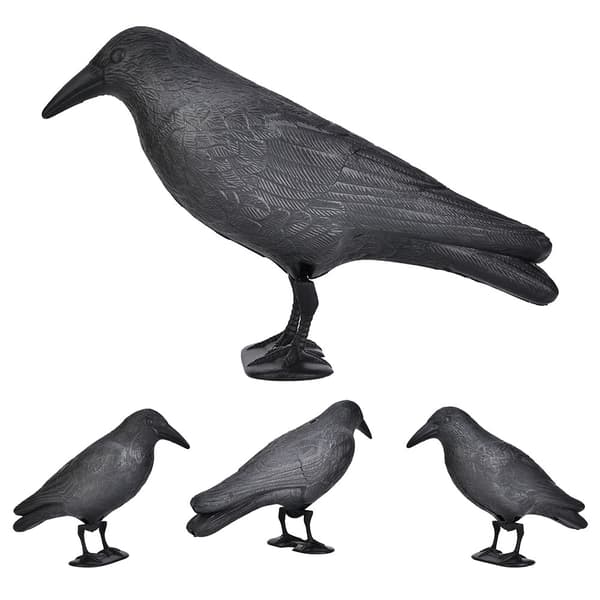 Unique Simulation Crow Hunting Decoy Tool Holiday Decoration Desk Decor Black Black
