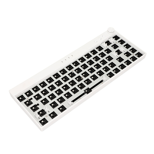 Gör-det-själv-mekaniskt tangentbordssats 68 nycklar RGB Ergonomic Switch Hot Swap Stark ABS Custom Gaming Tangentbord Vit