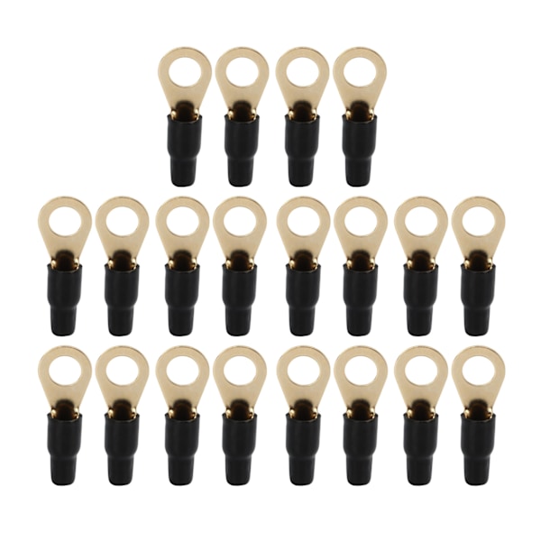 20 st 4GA Kabelskopplingar Koppar Ring Kabelterminaländar Koppling för Distributionsbox Fordon