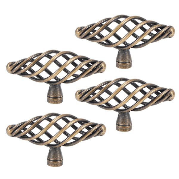 4pcs Door Handle Antique Zinc Alloy Pull Knobs Wardrobe Drawer Cabinet Hardware Accessories