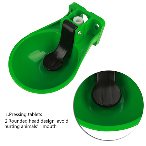 Automatisk vandskål i plast Tråg Mun Touch Switch Ventil Får Ko drikkebeholder