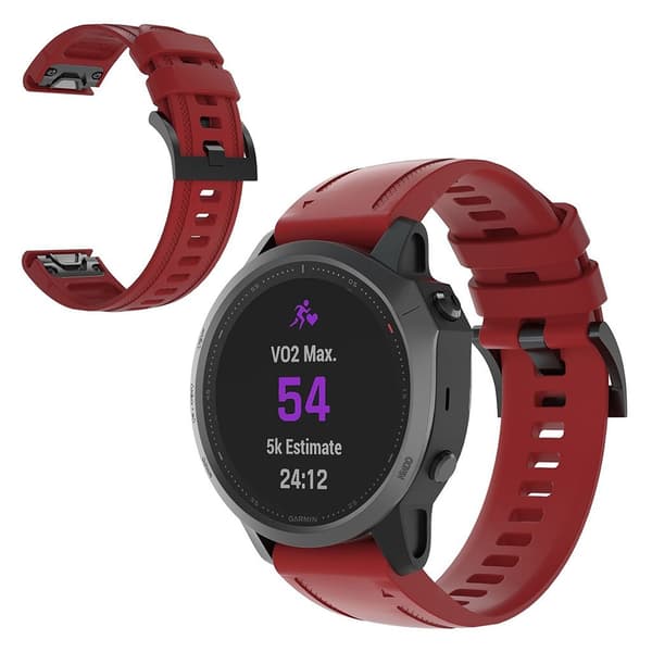Garmin Fenix 6S silikone urrem - vinrød Röd red
