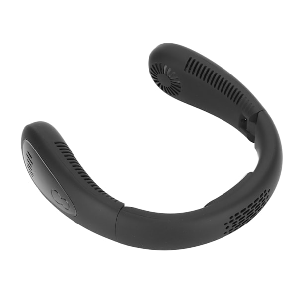 Kaulatuuletin, musta, 3 nopeustilaa, USB-lataus, handsfree, LED-näyttö, 5000 mAh, hiljainen, turvallinen kasvojen tuuletin perheelle, toimistoon, matkoille