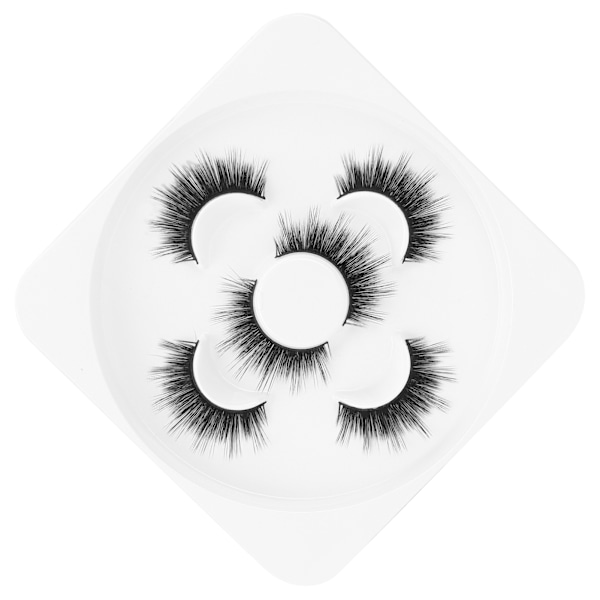 3 par långa tjocka lockiga lösögonfransar Tredimensionell makeup lösfransar SetW01