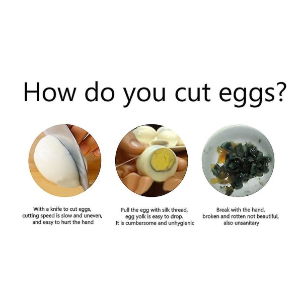 Munanleikkuri ruostumattomasta teräksestä Fancy Split Egg Kerääjä Monitoiminen