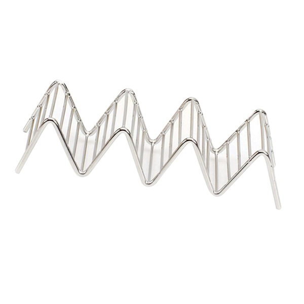 V-formet tacoholder i rustfrit stål Majsrulle Forårsrulle Tacoholder Pannkageholder Madholder 3-4 gitter 6,3x18,5x4,5 cm/2,5x7,3x1,8in
