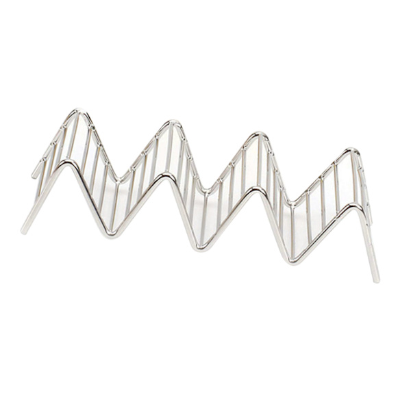 V-formet tacoholder i rustfritt stål Maisrull Vårrulle Tacostativ Pannekake Matstativ 3-4 gitter 6,3x18,5x4,5 cm/2,5x7,3x1,8in